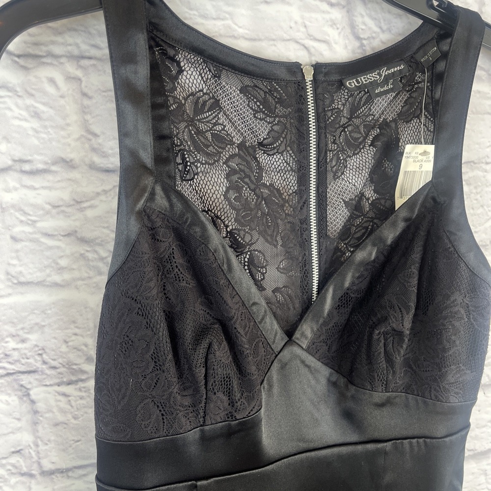 Guess NWT Black Lace Gothic Formal Cocktail Party Clubwear Dress Size 9 - Picture 3 of 8